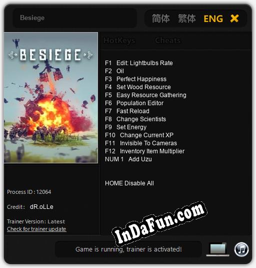 Besiege: Cheats, Trainer +13 [dR.oLLe]