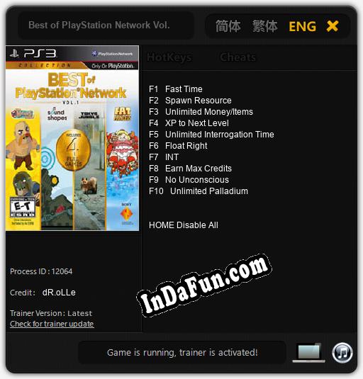 Best of PlayStation Network Vol. 1: TRAINER AND CHEATS (V1.0.37)