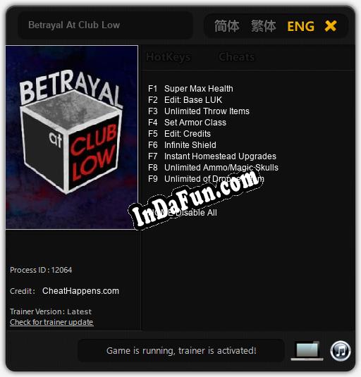 Trainer for Betrayal At Club Low [v1.0.7]