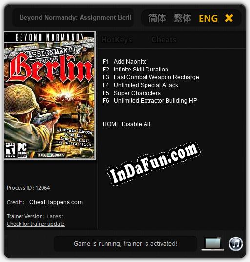 Beyond Normandy: Assignment Berlin: TRAINER AND CHEATS (V1.0.64)