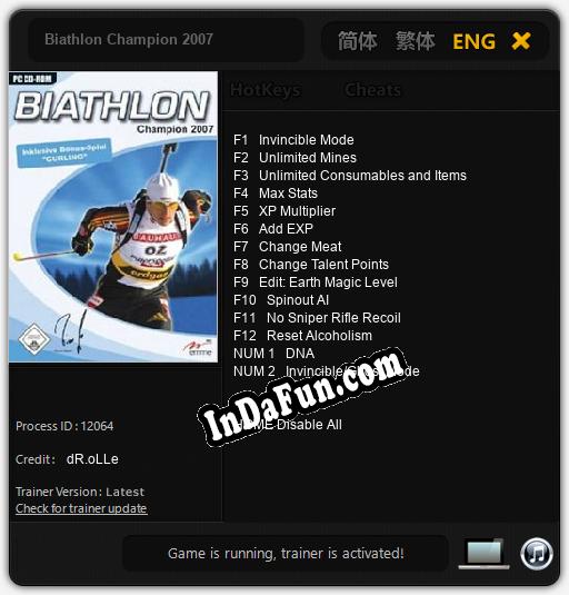 Biathlon Champion 2007: Cheats, Trainer +14 [dR.oLLe]