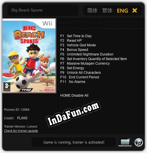 Big Beach Sports: Cheats, Trainer +11 [FLiNG]