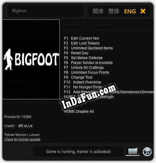 Bigfoot: Trainer +13 [v1.9]