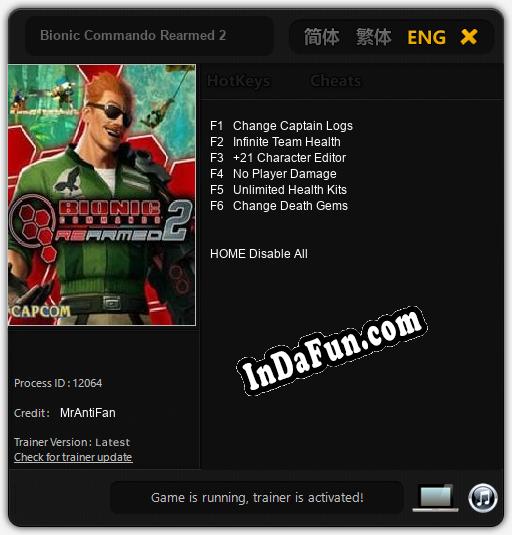 Bionic Commando Rearmed 2: TRAINER AND CHEATS (V1.0.4)