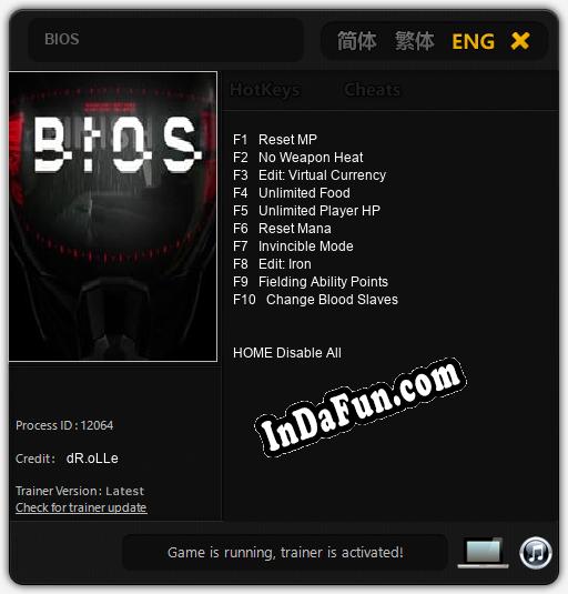 BIOS: TRAINER AND CHEATS (V1.0.55)