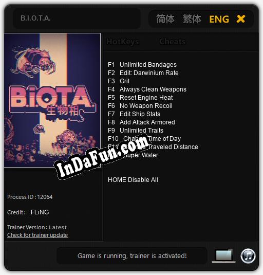 B.I.O.T.A.: Cheats, Trainer +12 [FLiNG]