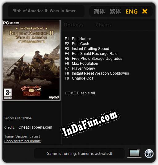 Birth of America II: Wars in America 1750-1815: TRAINER AND CHEATS (V1.0.34)