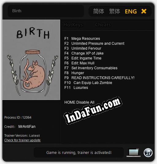 Trainer for Birth [v1.0.7]