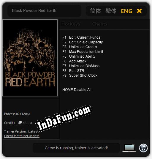 Trainer for Black Powder Red Earth [v1.0.5]