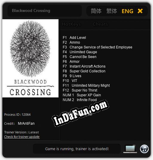 Blackwood Crossing: Cheats, Trainer +14 [MrAntiFan]