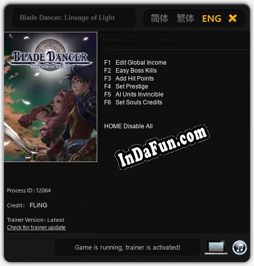 Blade Dancer: Lineage of Light: TRAINER AND CHEATS (V1.0.10)