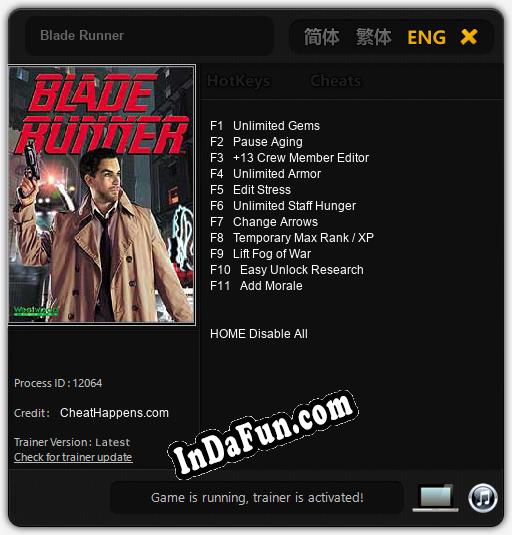 Blade Runner: Cheats, Trainer +11 [CheatHappens.com]