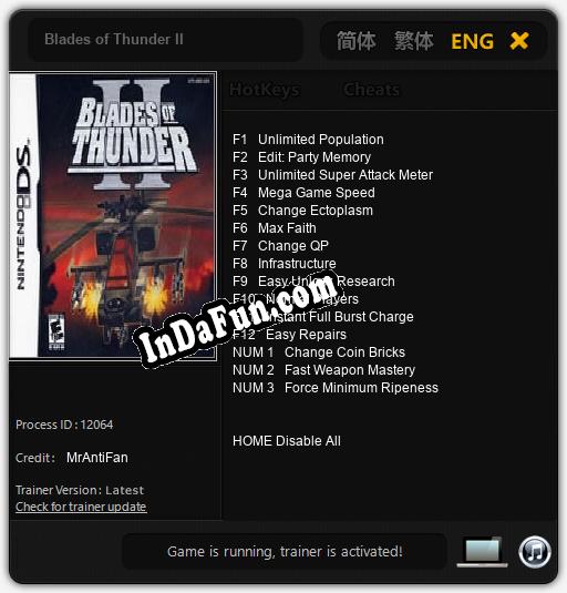 Blades of Thunder II: TRAINER AND CHEATS (V1.0.22)