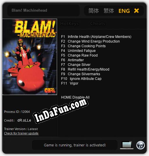 Trainer for Blam! Machinehead [v1.0.2]