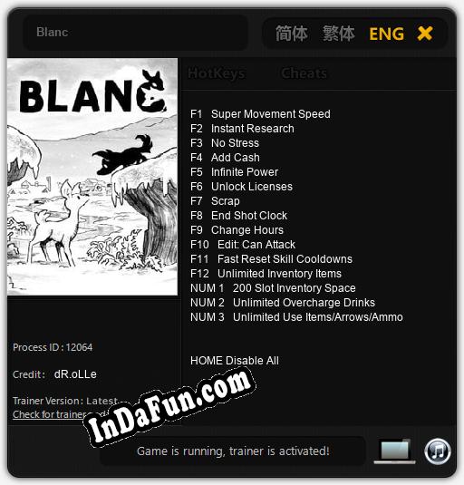 Blanc: Trainer +15 [v1.6]