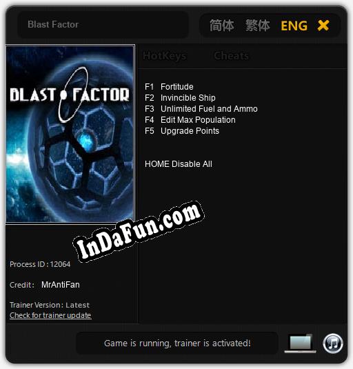 Blast Factor: Cheats, Trainer +5 [MrAntiFan]