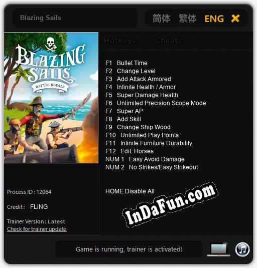 Blazing Sails: Cheats, Trainer +14 [FLiNG]