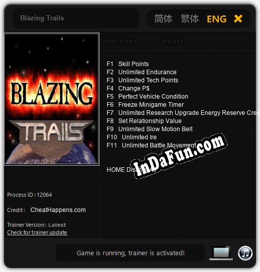 Blazing Trails: Cheats, Trainer +11 [CheatHappens.com]