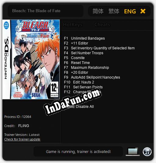 Trainer for Bleach: The Blade of Fate [v1.0.7]