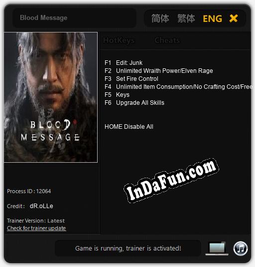 Trainer for Blood Message [v1.0.3]