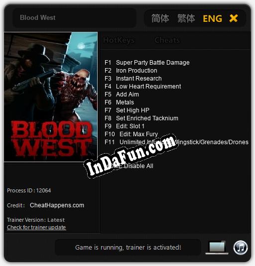 Blood West: Trainer +11 [v1.8]