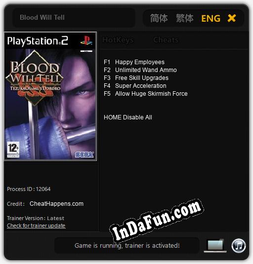 Blood Will Tell: Cheats, Trainer +5 [CheatHappens.com]