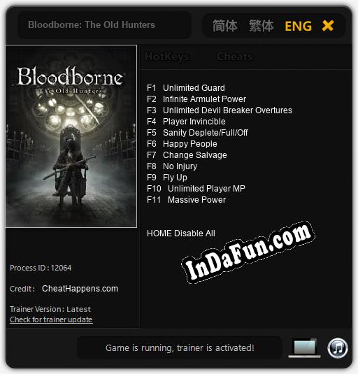 Bloodborne: The Old Hunters: TRAINER AND CHEATS (V1.0.30)