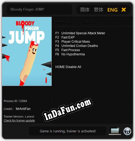 Bloody Finger JUMP: Cheats, Trainer +6 [MrAntiFan]