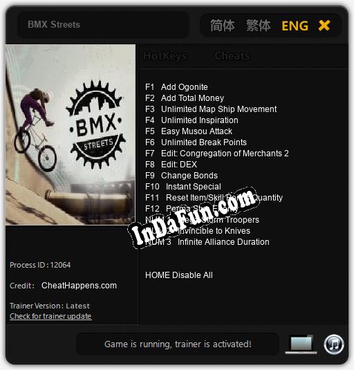 BMX Streets: TRAINER AND CHEATS (V1.0.57)