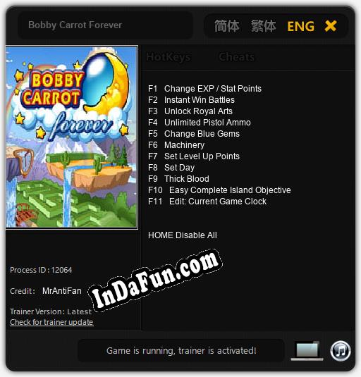 Trainer for Bobby Carrot Forever [v1.0.8]