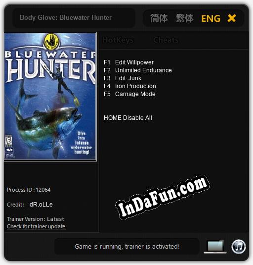 Body Glove: Bluewater Hunter: Trainer +5 [v1.6]