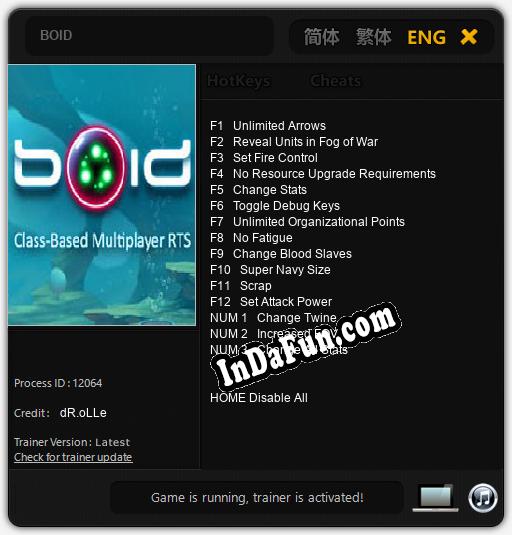 BOID: TRAINER AND CHEATS (V1.0.12)