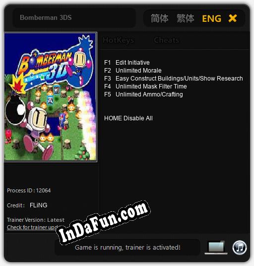 Trainer for Bomberman 3DS [v1.0.2]