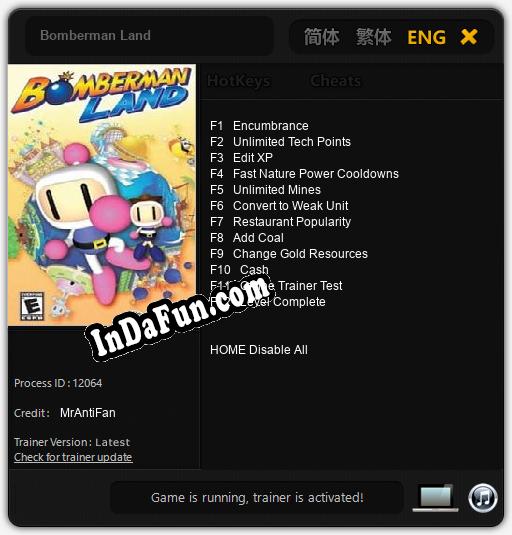 Bomberman Land: Cheats, Trainer +12 [MrAntiFan]