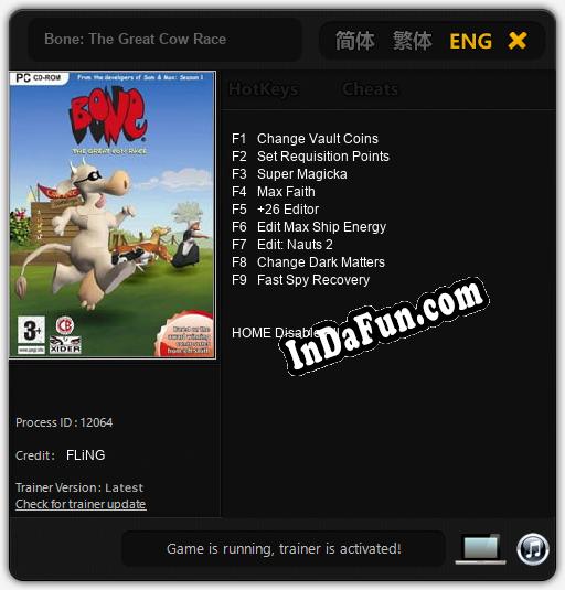 Bone: The Great Cow Race: Trainer +9 [v1.7]