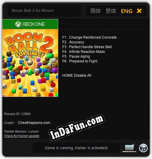 Boom Ball 2 for Kinect: Trainer +6 [v1.2]