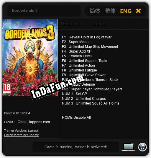 Borderlands 3: Trainer +15 [v1.1]