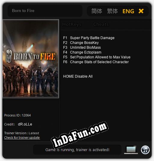 Trainer for Born to Fire [v1.0.9]