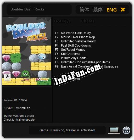 Trainer for Boulder Dash: Rocks! [v1.0.2]