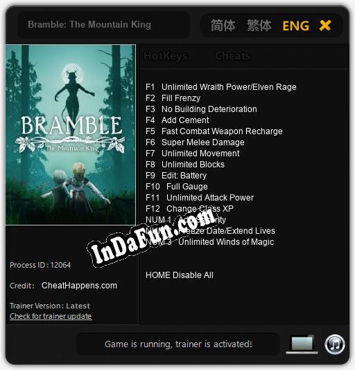 Trainer for Bramble: The Mountain King [v1.0.5]