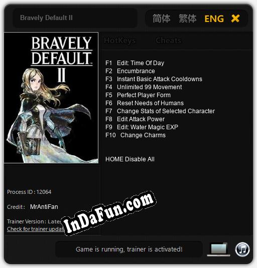 Bravely Default II: TRAINER AND CHEATS (V1.0.6)