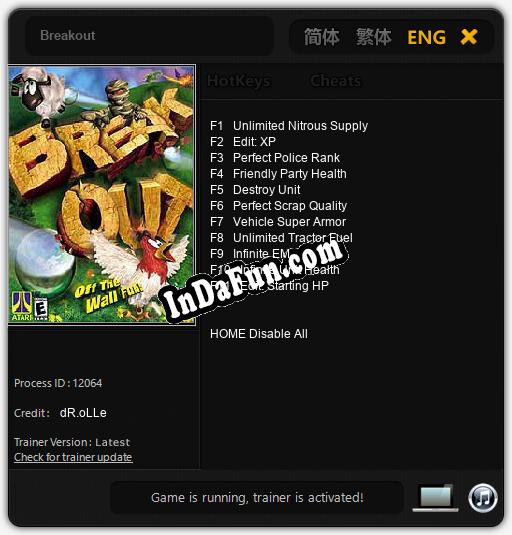 Breakout: TRAINER AND CHEATS (V1.0.60)