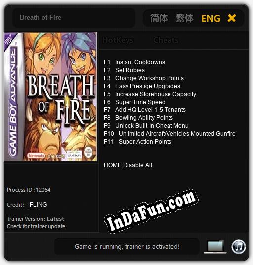 Trainer for Breath of Fire [v1.0.6]