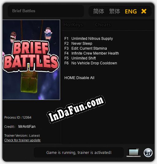 Brief Battles: Trainer +6 [v1.6]