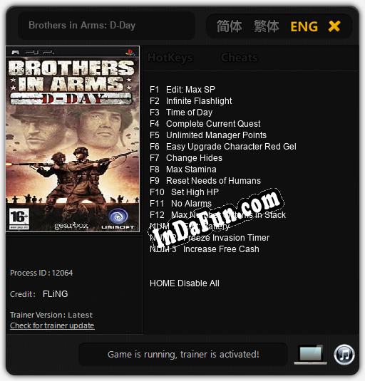 Brothers in Arms: D-Day: Trainer +15 [v1.8]