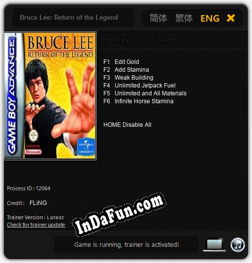 Trainer for Bruce Lee: Return of the Legend [v1.0.4]