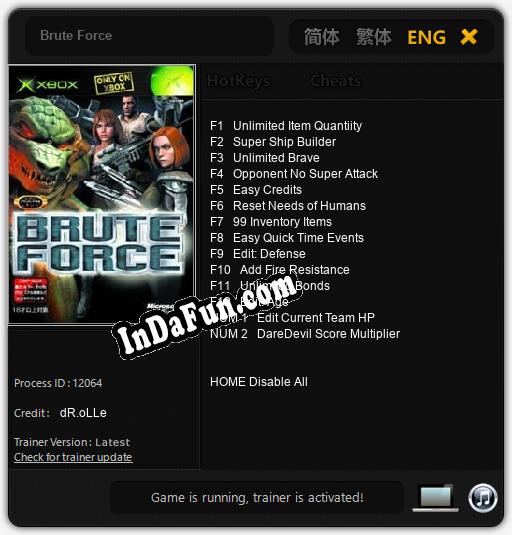 Brute Force: Trainer +14 [v1.1]