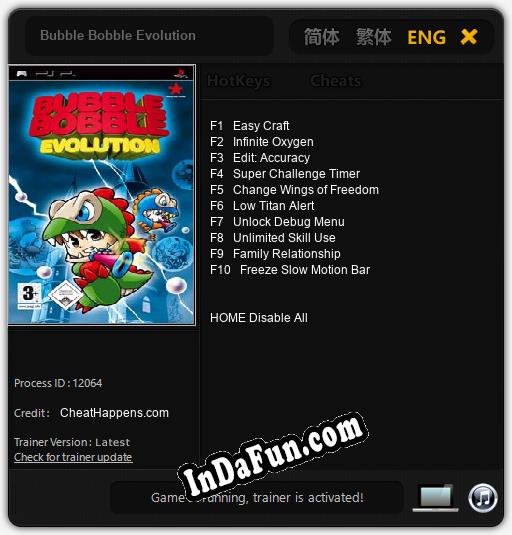 Bubble Bobble Evolution: TRAINER AND CHEATS (V1.0.19)