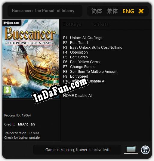 Buccaneer: The Pursuit of Infamy: TRAINER AND CHEATS (V1.0.48)