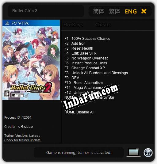 Trainer for Bullet Girls 2 [v1.0.7]